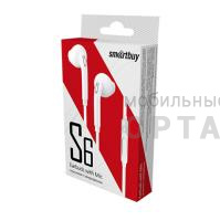 Наушники проводные Smartbuy S6, белая, внутриканальная, коробка (1/60)
