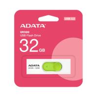 Флешка USB 32 Гб ADATA UV320, USB3.2, пластик, R-100 MB/s, белый, зеленая вставка