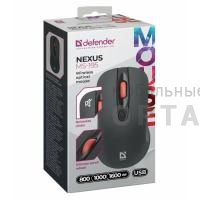Мышь беспроводная DEFENDER Nexus MS-195, 4 кнопки,800-1600 dpi, черный (1/40)