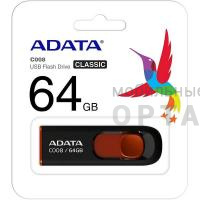 Флешка USB 64 Гб A-Data  C008  чёрный/красный Флешка USB 64 Гб A-Data  C008  чёрный/красный