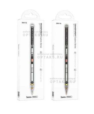 Стилус HOCO GM110, Transparent Explore, пластик, для iPad,  прозрачный