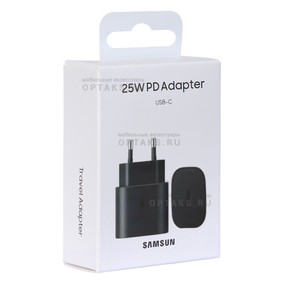 Ориг для Samsung, сетевое зарядное устройство USB-C 25W PD Adapter, черный (в коробке) 